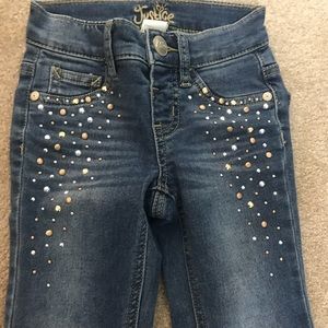 Girls embellished justice jeans size 6 slim